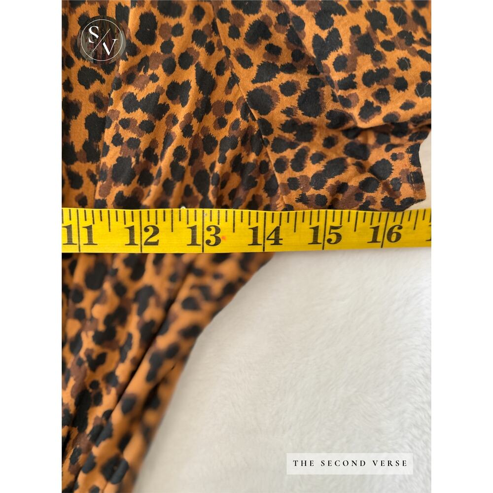 Madewell Flutter-Sleeve Wrap Mini Dress in Painted Leopard Size Medium - Picture 9 of 13